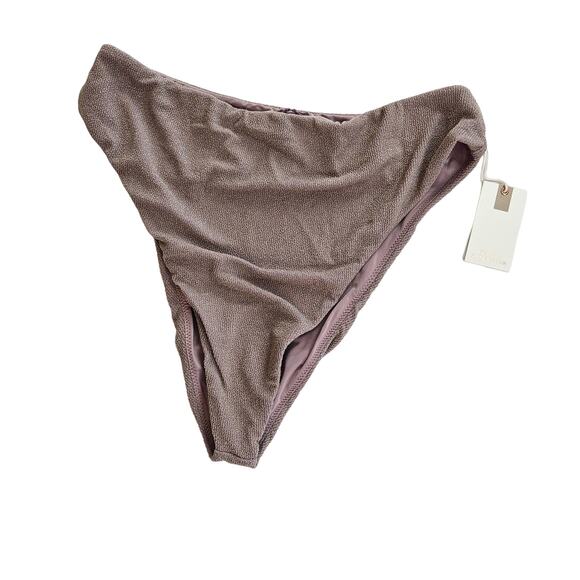 Good American Sparkle Rib Good Waist Cheeky Bikini Bottom Lilac Plus 2X Beach - Picture 1 of 9